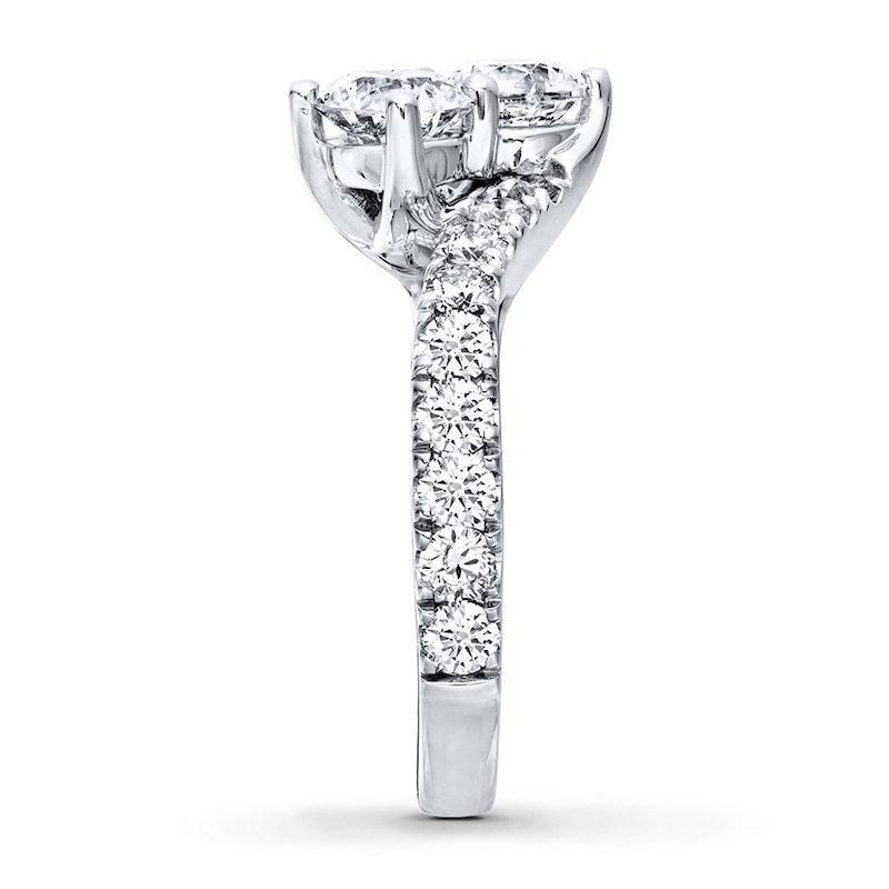 Main Image 3 of Previously Owned Ever Us Two-Stone Anniversary Ring 2-1/2 ct tw Round-cut Diamonds 14K White Gold