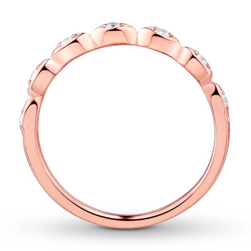 Main Image 2 of Previously Owned Diamond Wedding Band 1/10 ct tw Round-cut 14K Rose Gold