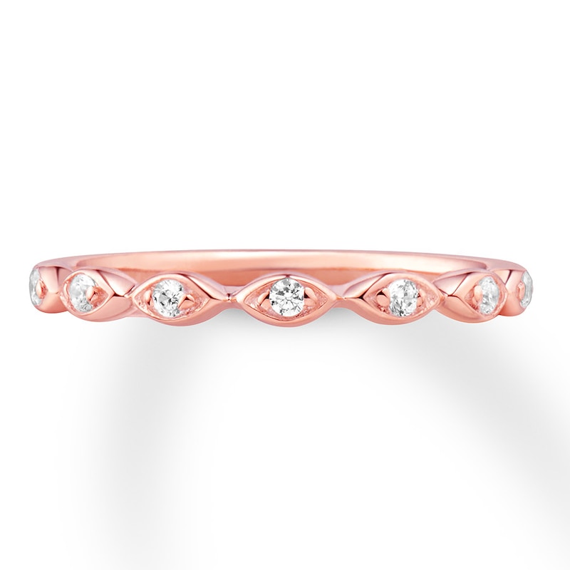 Main Image 3 of Previously Owned Diamond Wedding Band 1/10 ct tw Round-cut 14K Rose Gold