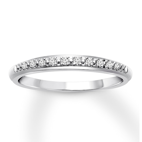 Previously Owned Diamond Wedding Band 1/20 ct tw Round-cut 10K White Gold