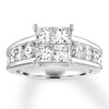 Thumbnail Image 1 of Previously Owned Diamond Engagement Ring 2-1/2 ct tw Princess & Round-cut 14K White Gold