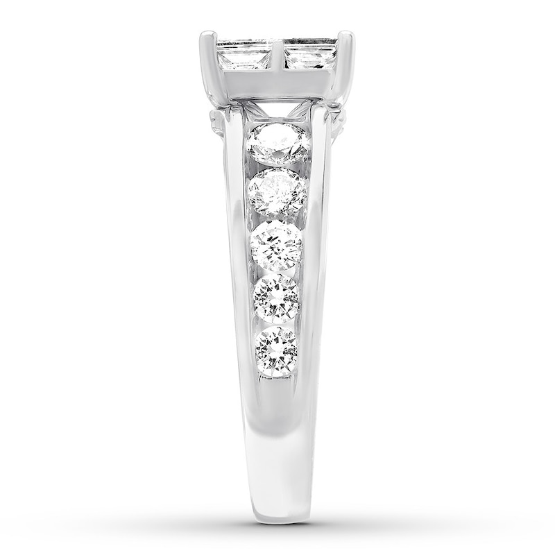 Main Image 2 of Previously Owned Diamond Engagement Ring 2-1/2 ct tw Princess & Round-cut 14K White Gold