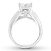 Thumbnail Image 3 of Previously Owned Diamond Engagement Ring 2-1/2 ct tw Princess & Round-cut 14K White Gold