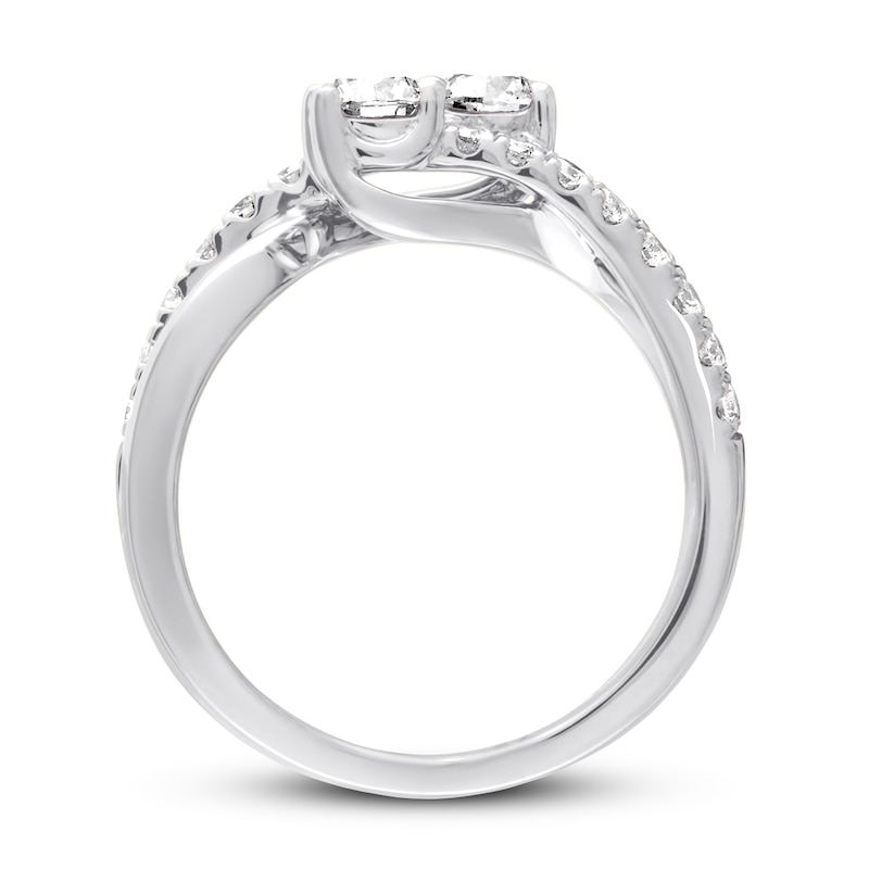 Previously Owned Ever Us Two-Stone Diamond Anniversary Ring 1 ct tw Round-cut 14K White Gold