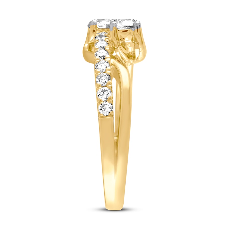 Main Image 2 of Previously Owned Ever Us Two-Stone Diamond Anniversary Ring 1 ct tw Round 14K Yellow Gold