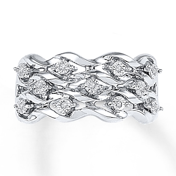 Previously Owned Anniversary Band 1/10 ct tw Round-cut Diamonds Sterling Silver
