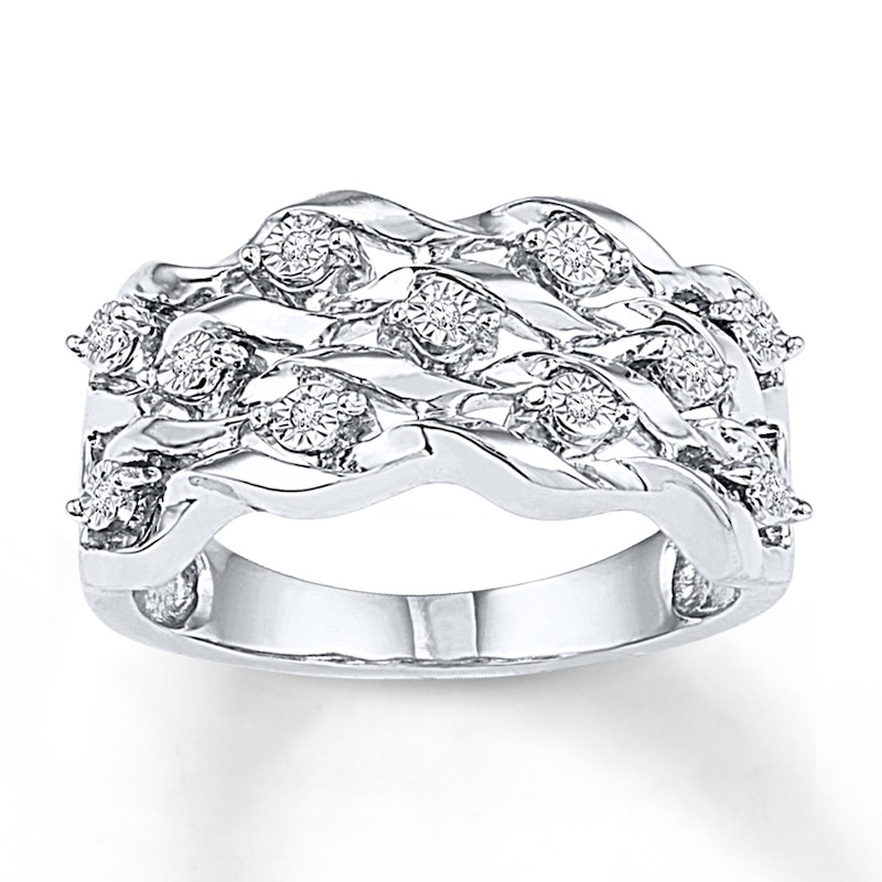 Main Image 2 of Previously Owned Anniversary Band 1/10 ct tw Round-cut Diamonds Sterling Silver