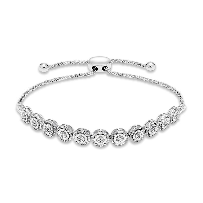 Main Image 1 of Previously Owned Diamond Bolo Bracelet 1/2 ct tw Round-cut 10K White Gold