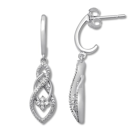 Previously Owned Diamond Earrings 1/6 ct tw Round-cut Sterling Silver