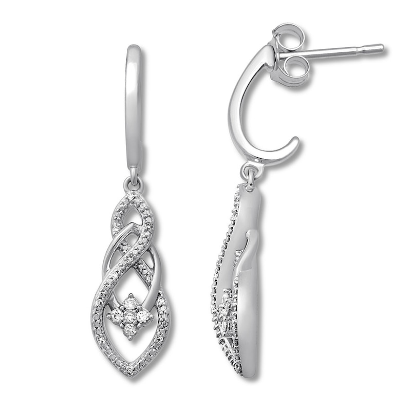 Main Image 1 of Previously Owned Diamond Earrings 1/6 ct tw Round-cut Sterling Silver