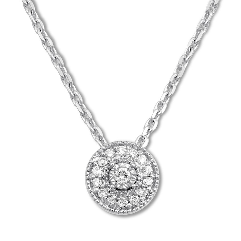Main Image 1 of Previously Owned Diamond Circle Necklace 1/10 ct tw Sterling Silver