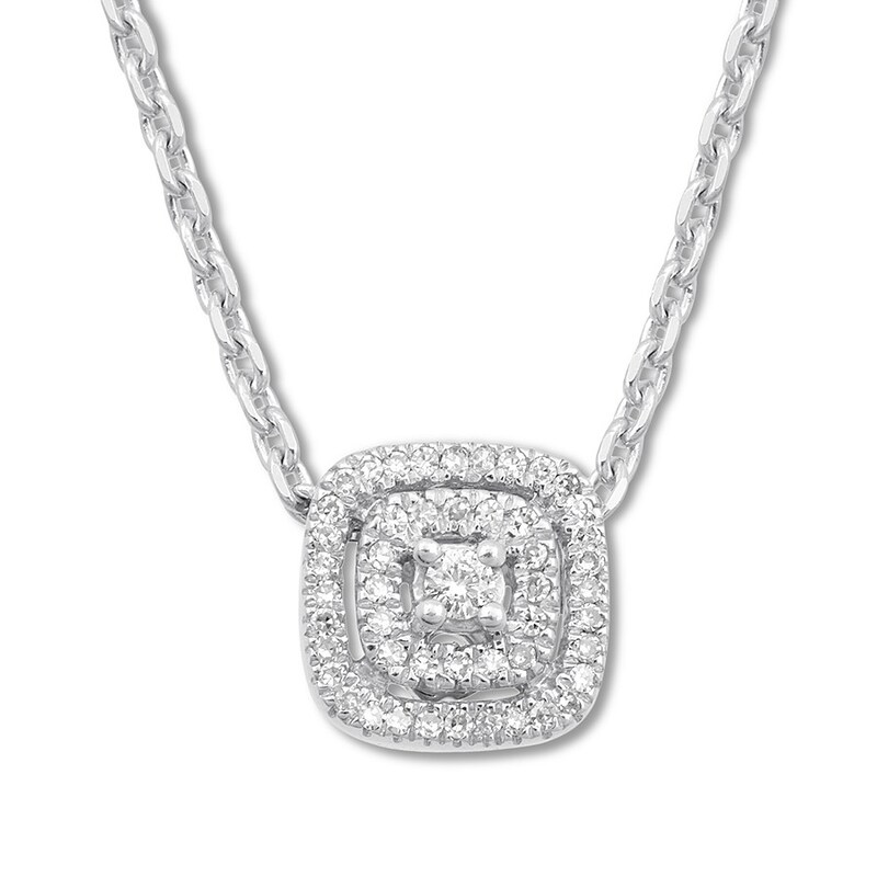 Main Image 1 of Previously Owned Diamond Fashion Necklace 1/10 ct tw Sterling Silver