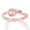 Thumbnail Image 1 of Previously Owned Interwoven Diamond Ring 1/10 ct tw Round-cut 10K Rose Gold