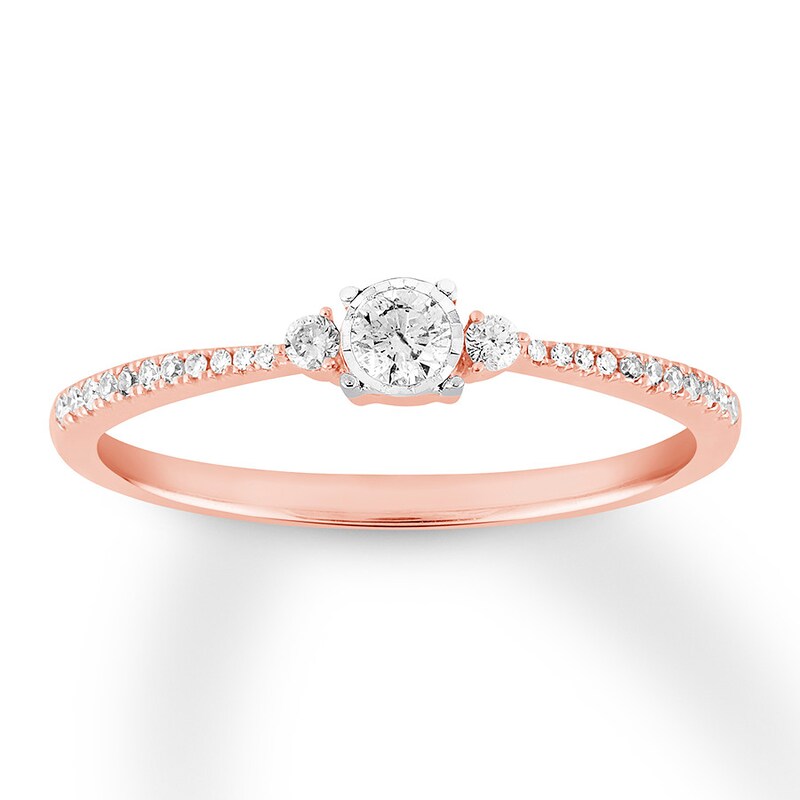 Main Image 1 of Previously Owned Diamond Promise Ring 1/5 ct tw Round-cut 10K Rose Gold