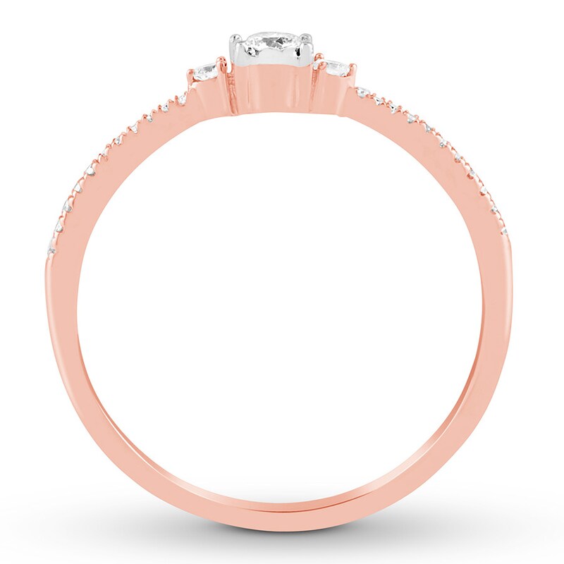 Main Image 2 of Previously Owned Diamond Promise Ring 1/5 ct tw Round-cut 10K Rose Gold