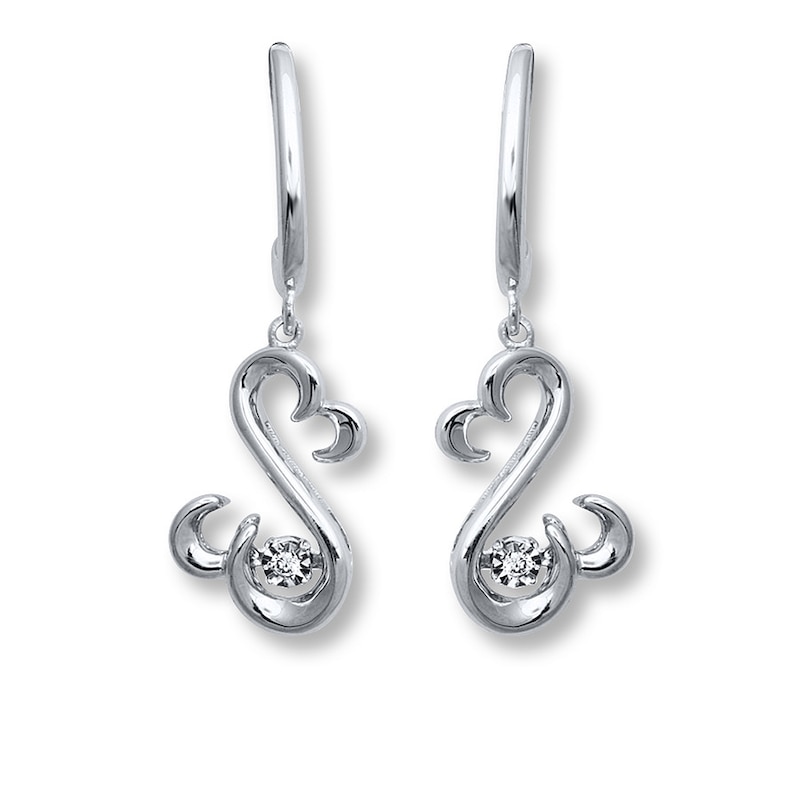 Previously Owned Open Hearts Rhythm Diamond Accents Sterling Silver Earrings