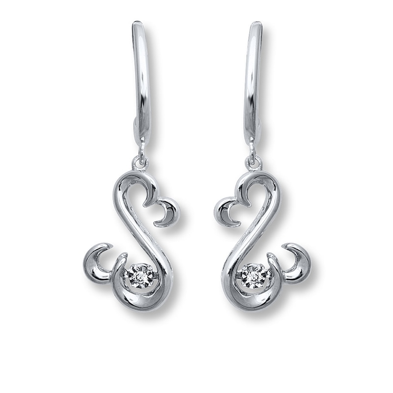 Previously Owned Open Hearts Rhythm Diamond Accents Sterling Silver Earrings
