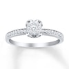 Thumbnail Image 1 of Previously Owned Diamond Promise Ring 1/5 ct tw Round-cut 10K White Gold - Size 4.25