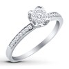 Thumbnail Image 2 of Previously Owned Diamond Promise Ring 1/5 ct tw Round-cut 10K White Gold - Size 4.25