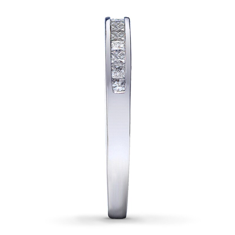 Main Image 3 of Previously Owned Diamond Wedding Band 1/3 ct tw Princess-cut 14K White Gold - Size 4.25