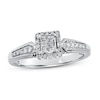 Thumbnail Image 1 of Previously Owned Diamond Engagement Ring 1/4 ct tw Princess & Round-cut 10K White Gold - Size 9.75