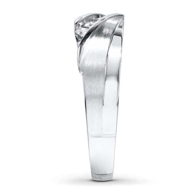 Previously Owned Men's Diamond Band 1/4 ct tw Round-cut 10K White Gold