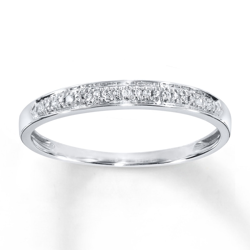 Main Image 1 of Previously Owned Diamond Accent Anniversary Band Round-cut 10K White Gold Size 4.25