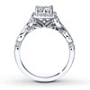 Thumbnail Image 2 of Previously Owned Diamond Engagement Ring 5/8 ct tw Princess & Round-cut 14K White Gold Size 3.25