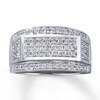 Thumbnail Image 1 of Previously Owned Men's Wedding Band 1 ct tw Round-cut Diamonds 10K White Gold Size 14.25