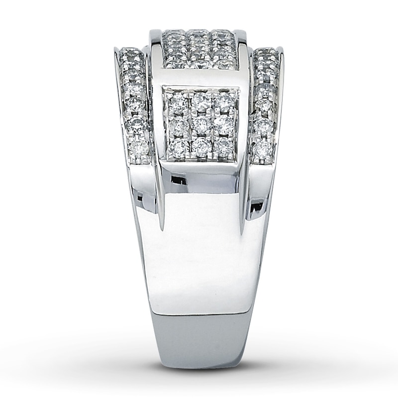 Main Image 3 of Previously Owned Men's Wedding Band 1 ct tw Round-cut Diamonds 10K White Gold Size 14.25