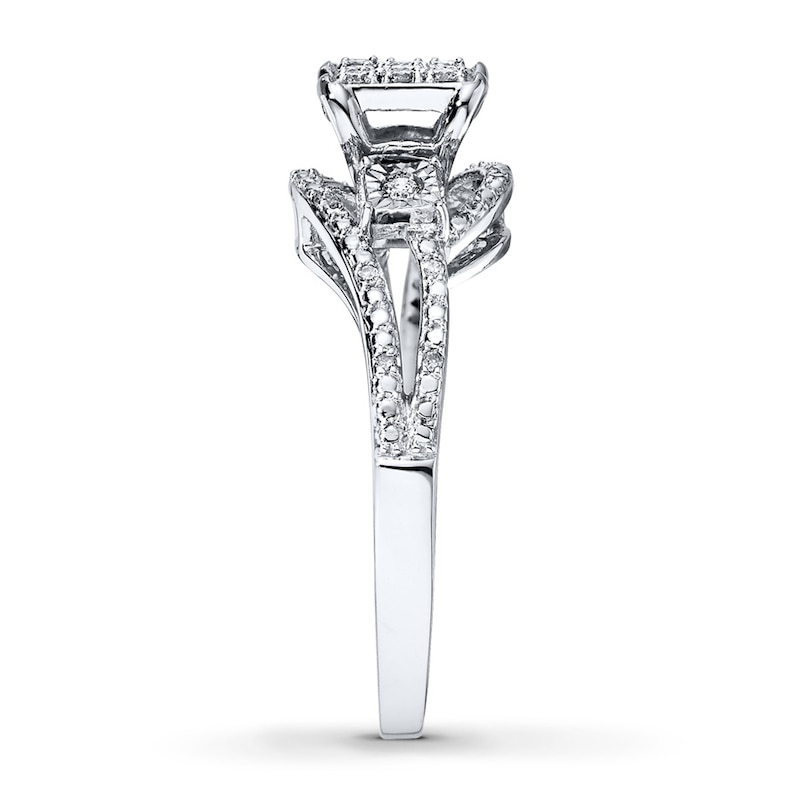 Main Image 3 of Previously Owned Diamond Ring 1/5 ct tw Round-cut 10K White Gold - Size 13.5