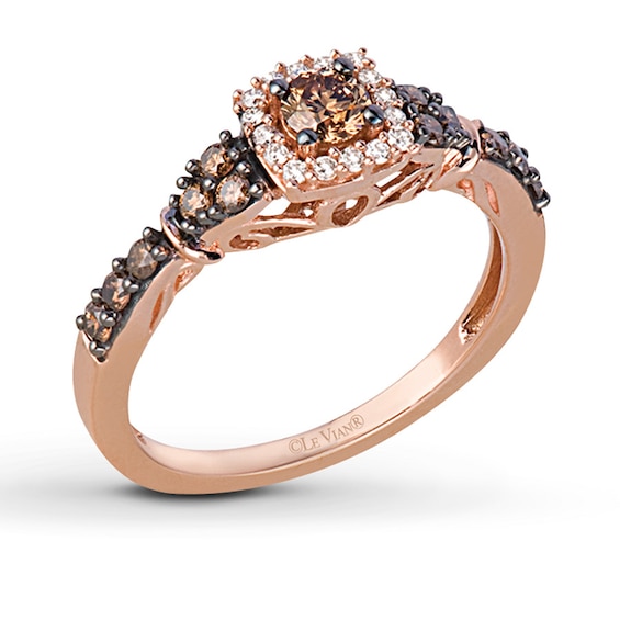 Previously Owned Le Vian Chocolate Diamonds 1/2 ct tw Round-cut Ring 14K Strawberry Gold Size 11