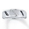 Thumbnail Image 0 of Previously Owned Men's Diamond Wedding Band 1/5 ct tw Black & White Round-cut 10K White Gold - Size 6.75