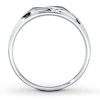 Thumbnail Image 1 of Previously Owned Men's Diamond Wedding Band 1/5 ct tw Black & White Round-cut 10K White Gold - Size 6.75