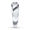 Thumbnail Image 2 of Previously Owned Men's Diamond Wedding Band 1/5 ct tw Black & White Round-cut 10K White Gold - Size 6.75