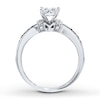 Thumbnail Image 2 of Previously Owned Black & White Diamond Engagement Ring 1/2 ct tw Princess & Round-cut 10K White Gold - Size 9.75