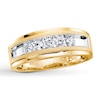 Thumbnail Image 1 of Previously Owned Men's Diamond Wedding Band 1/2 ct tw Round-cut 10K Yellow Gold - Size 14.5