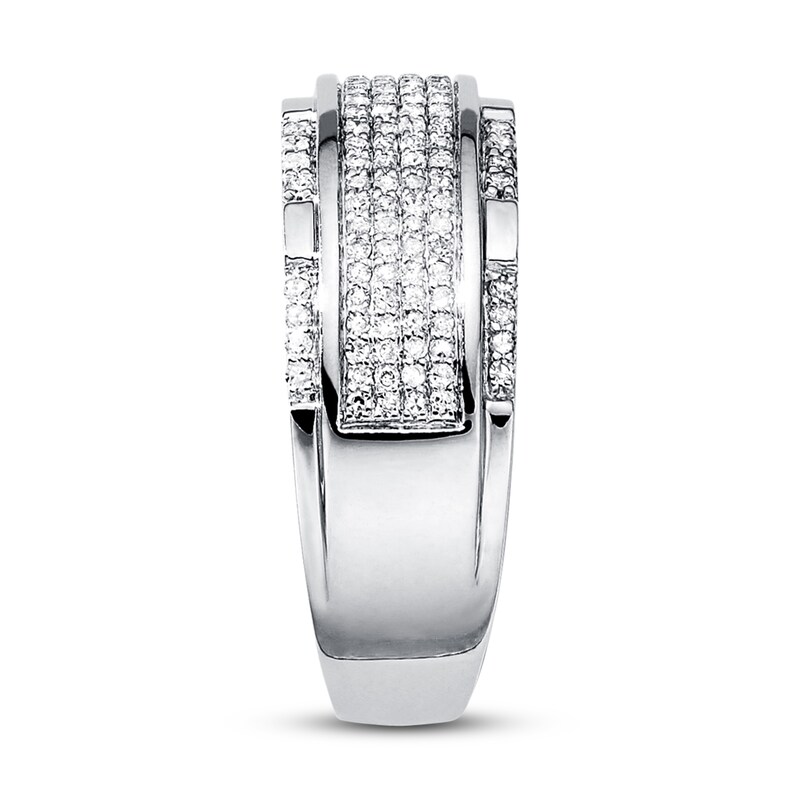 Previously Owned Men's Band 1/2 ct tw Round-cut Diamonds 10K White Gold - Size 8.5