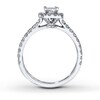 Thumbnail Image 2 of Previously Owned Neil Lane Engagement Ring 7/8 ct tw Princess & Round-cut Diamonds 14K White Gold Size 3.25