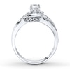 Thumbnail Image 1 of Previously Owned Three-Stone Engagement Ring 3/8 ct tw Round-cut Diamonds 14K White Gold - Size 10