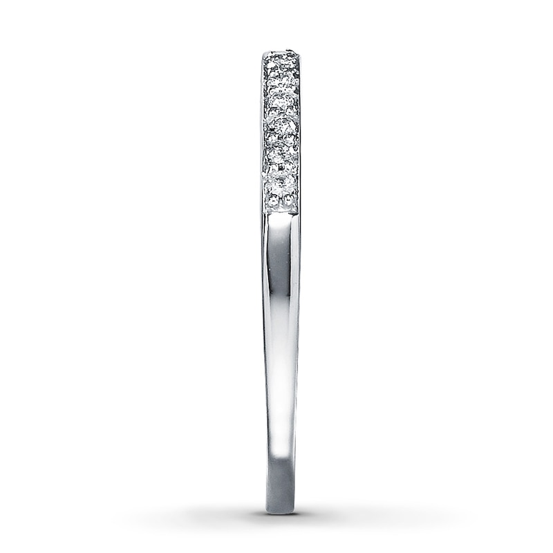 Main Image 3 of Previously Owned Diamond Anniversary Band 1/8 ct tw Round-cut 10K White Gold - Size 9.75