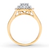 Thumbnail Image 2 of Previously Owned Diamond Engagement Ring 3/4 ct tw Princess & Round-cut 14K Two-Tone Gold - Size 10.25