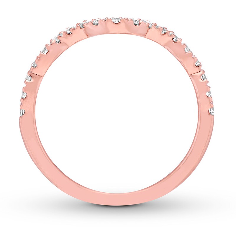 Main Image 2 of Previously Owned Neil Lane Diamond Wedding Band 1/3 ct tw Round-cut 14K Rose Gold Size 8