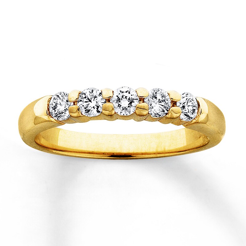Main Image 1 of Previously Owned Diamond Anniversary Band 1/2 ct tw Round-cut 14K Yellow Gold - Size 9.75