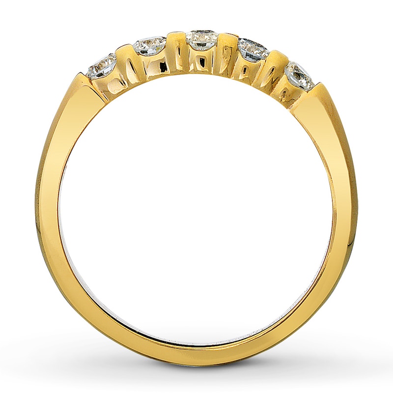 Main Image 2 of Previously Owned Diamond Anniversary Band 1/2 ct tw Round-cut 14K Yellow Gold - Size 9.75