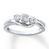 Thumbnail Image 0 of Previously Owned 3-Stone Diamond Engagment Ring 1/3 ct tw Round-cut 10K White Gold - Size 4.25