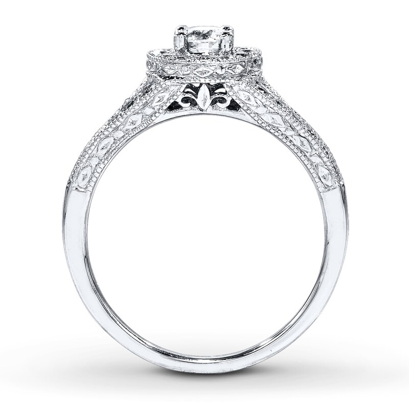 Main Image 2 of Previously Owned Diamond Engagement Ring 5/8 ct tw Round-cut 14K White Gold - Size 11.25