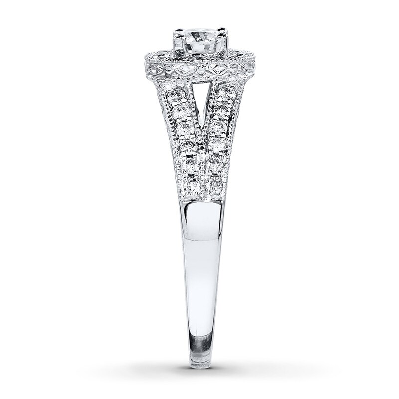 Main Image 3 of Previously Owned Diamond Engagement Ring 5/8 ct tw Round-cut 14K White Gold - Size 11.25
