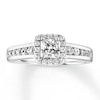 Thumbnail Image 1 of Previously Owned Diamond Engagement Ring 5/8 ct tw Princess & Round-cut 14K White Gold Size 9.75