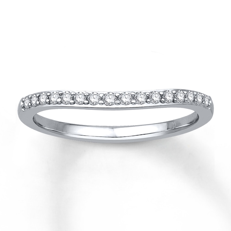 Main Image 1 of Previously Owned Diamond Enhancer Ring 1/6 ct tw Round-cut 10K White Gold - Size 9.5